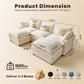 HOMLUX 107.87" Ultra-Comfort Chenille Sectional Sofa Set in White, , large
