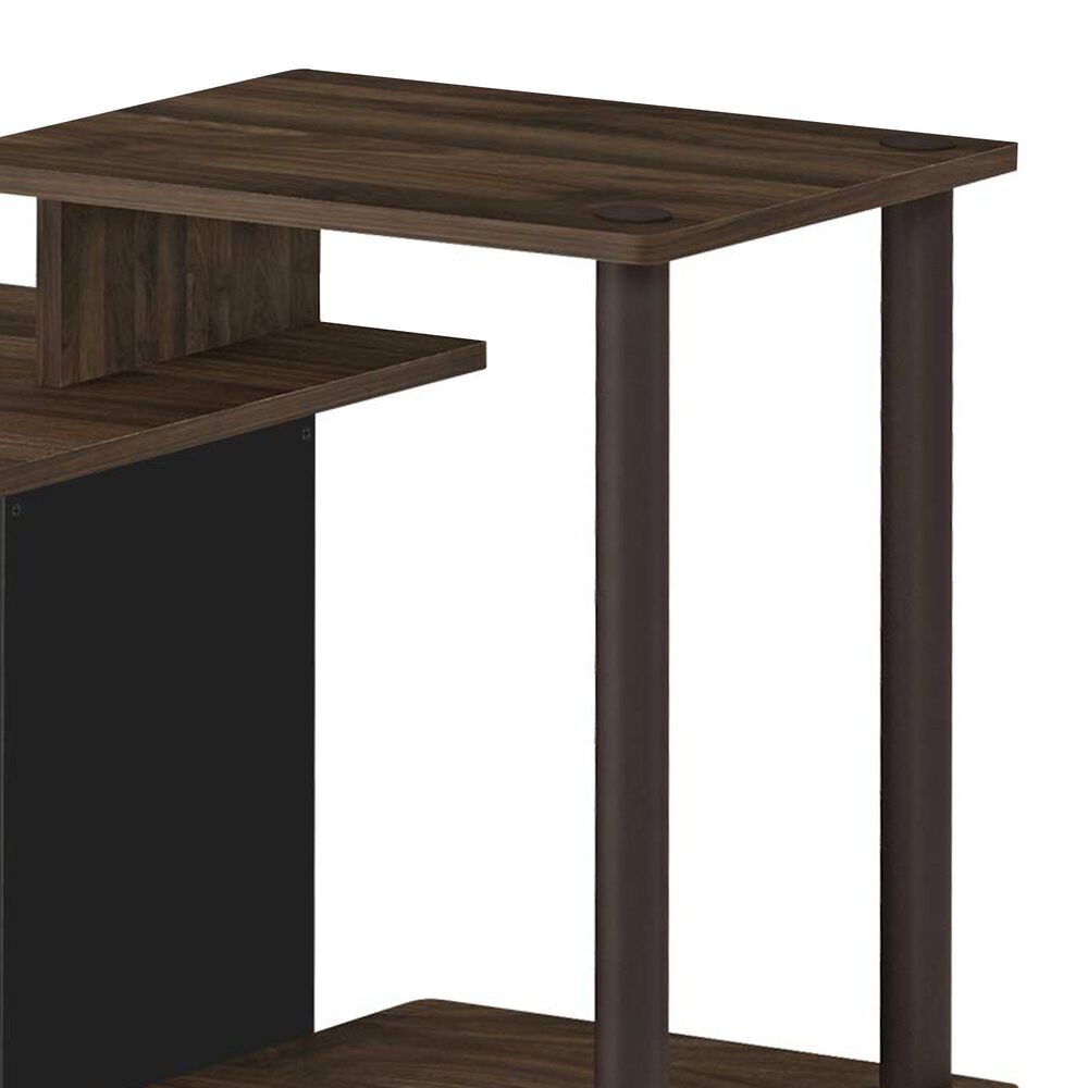 HOMLUX 40" Computer Desk with Open Side Shelves in Columbia Walnut and Brown, , large