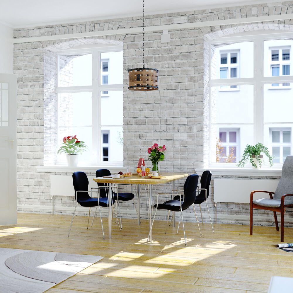 Vaxcel Norwood 1-Light Pendant in Vintage Steel and Distressed Wood, , large