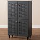 Baxton Studio Winda 4-Door Entryway Shoe Storage Cabinet in Dark Gray, , large