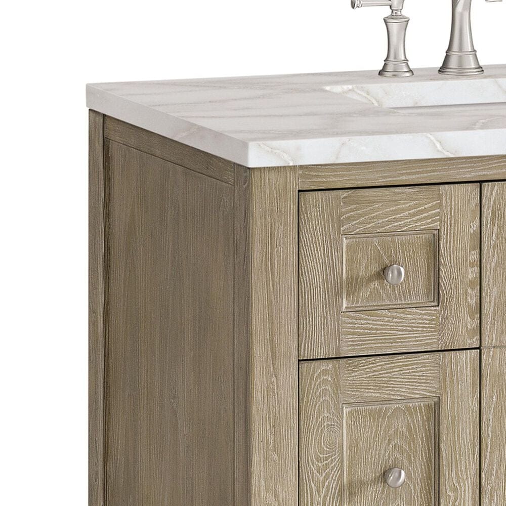 James Martin Vanities Breckenridge 72&quot; Double Vanity in Whitewashed Oak with 3 cm Victorian Silver Quartz Top, , large
