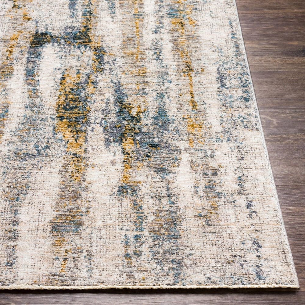 Surya Cardiff CDF-2306 Medium Gray, Light Blue, Mustard and Dark Blue 7&#39;10&quot; x 10&#39;2&quot; Area Rug, , large