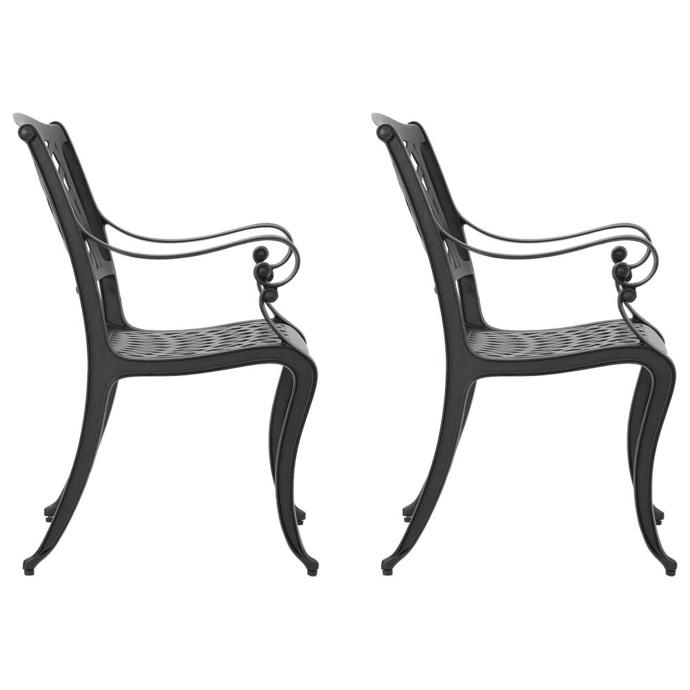 Hearth and Haven Cayman Outdoor Dining Chair in Black &#40;Set of 2&#41;, , large