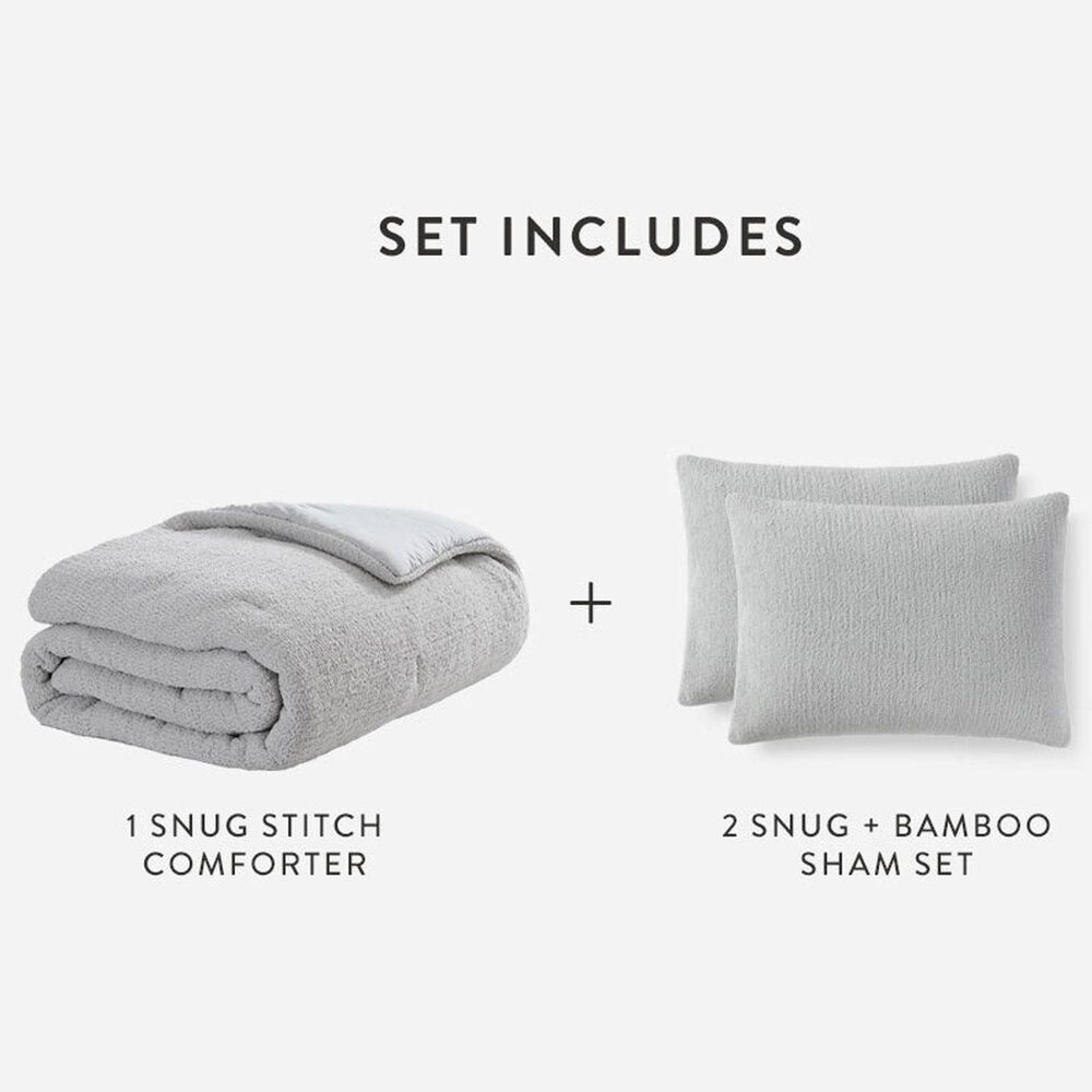 Sunday Citizen 3-Piece Snug Stitch Queen Comforter Set in Cloud Gray, , large