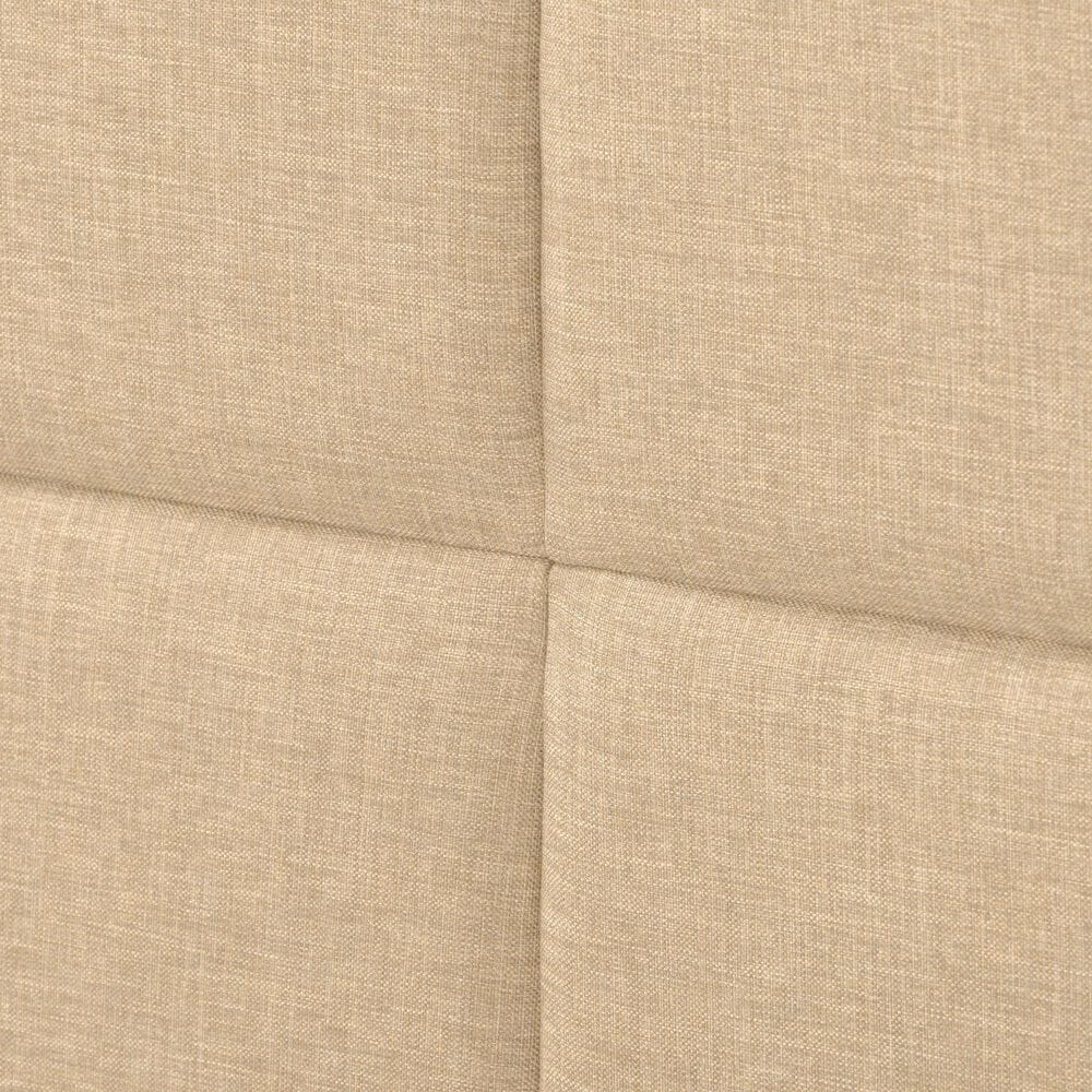 CorLiving Twin Upholstered Platform Bed in Cream, , large