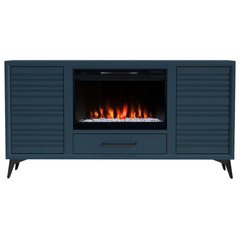 Legends Home Malibu 64" Fireplace Console in Denim Blue, , large