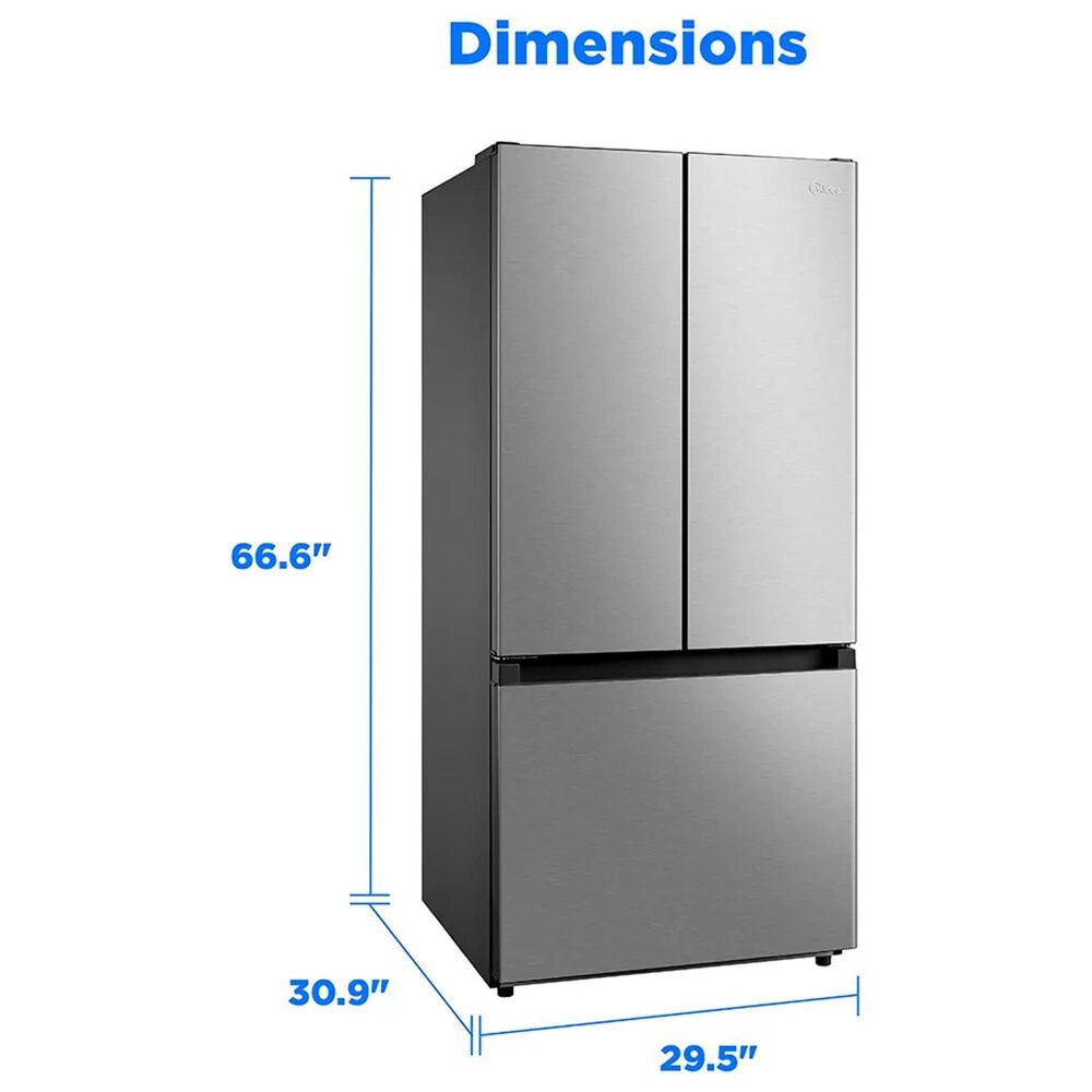 Midea 4-Piece Kitchen Package with 18.4 Cu. Ft. French Door Refrigerator and 6.3 Cu. Ft. 4-Element Freestanding Electric Range in Stainless Steel, , large