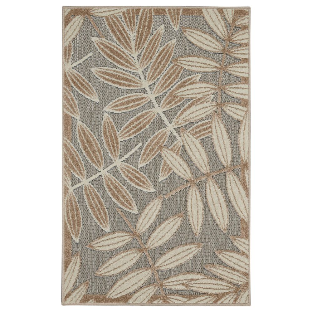 Nourison Aloha ALH18 Natural 2" x 3" Indoor/Outdoor Area Rug, , large