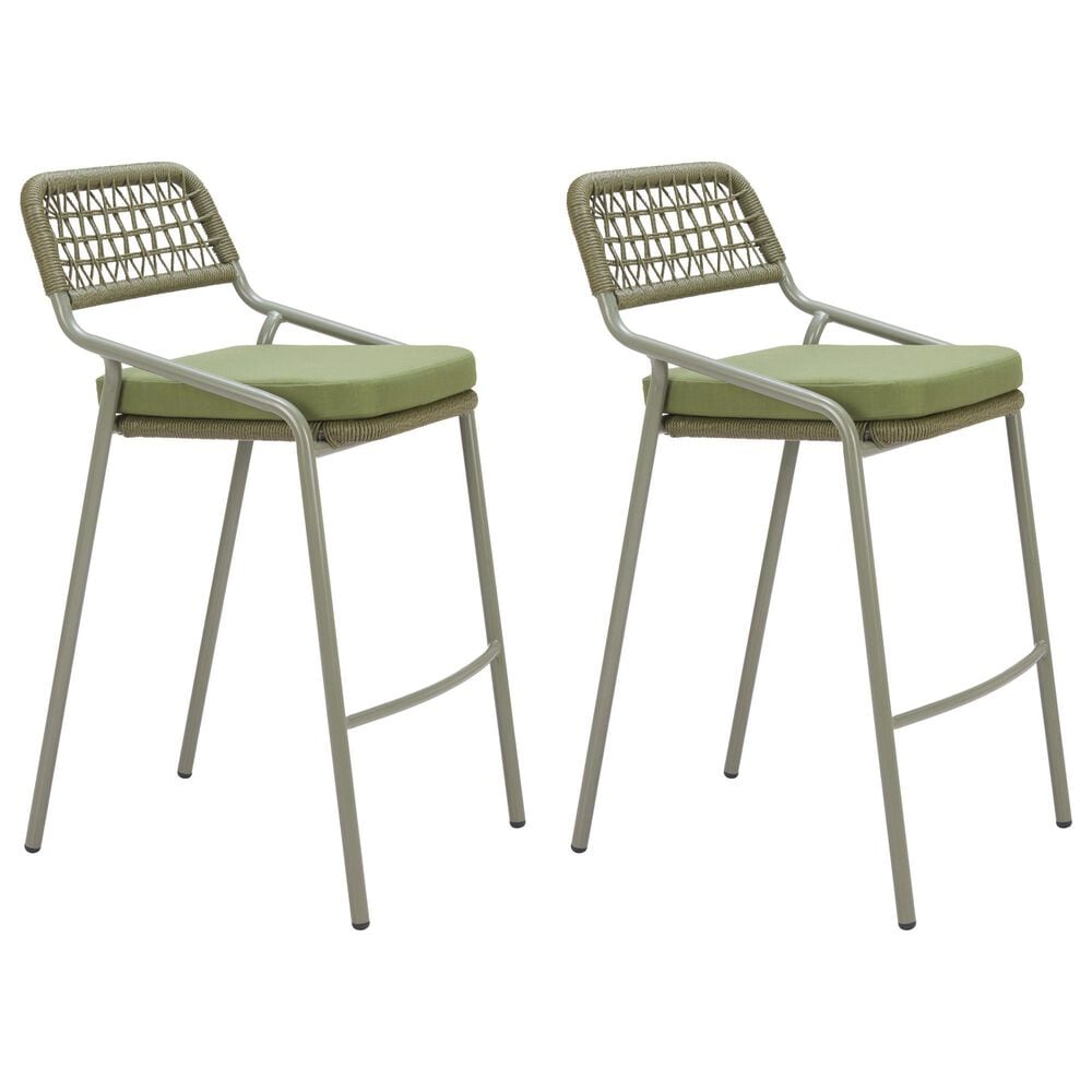 Zuo Modern Rio Patio Barstool in Green (Set of 2), , large
