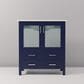 Lexora Home Volez 30" Single Bathroom Vanity in Navy Blue with 2 cm White Ceramic Top and Rectangular Sink, , large