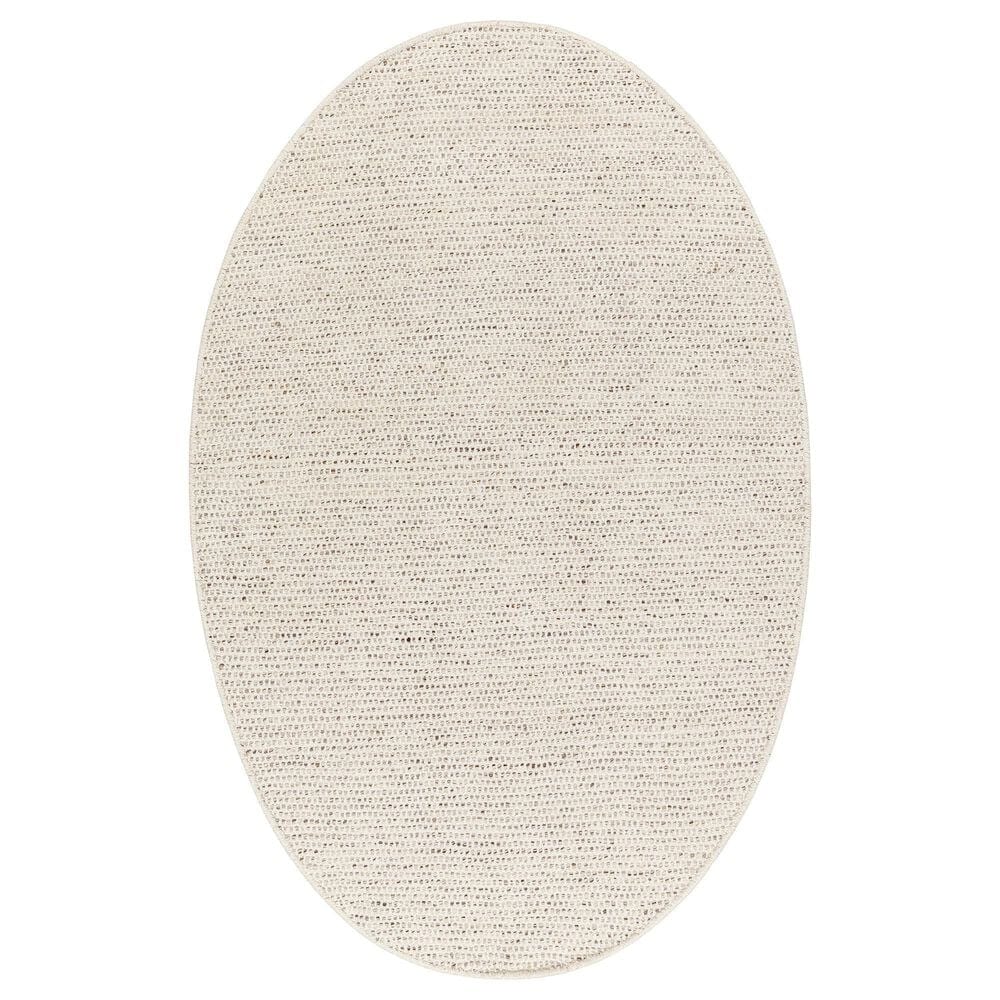 Surya Azalea 6" x 9" Oval Light Beige, Black and Gray Area Rug, , large