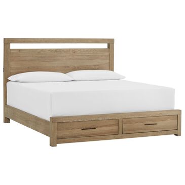 Riva Ridge Modern Loft King Panel Storage Bed in Khaki, , large