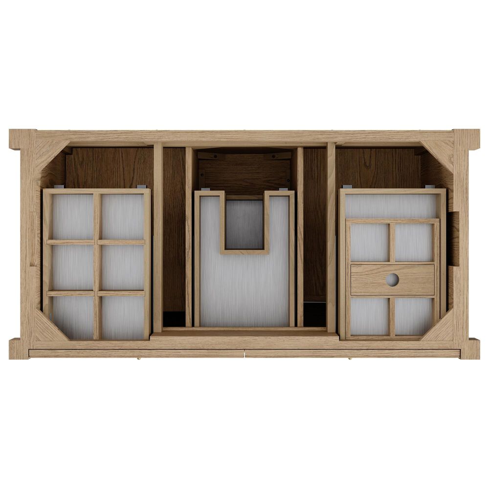 James Martin Kinnsden 48" Single Bathroom Vanity in Weathered Oak with 3 cm Tajnar Eclos Top, Rectangular Sink and FreePower Wireless Charger, , large