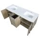 Lexora Home Lancy 60" Double Bathroom Vanity in Rustic Acacia with 2 cm White Quartz Top and Rectangular Sinks, , large