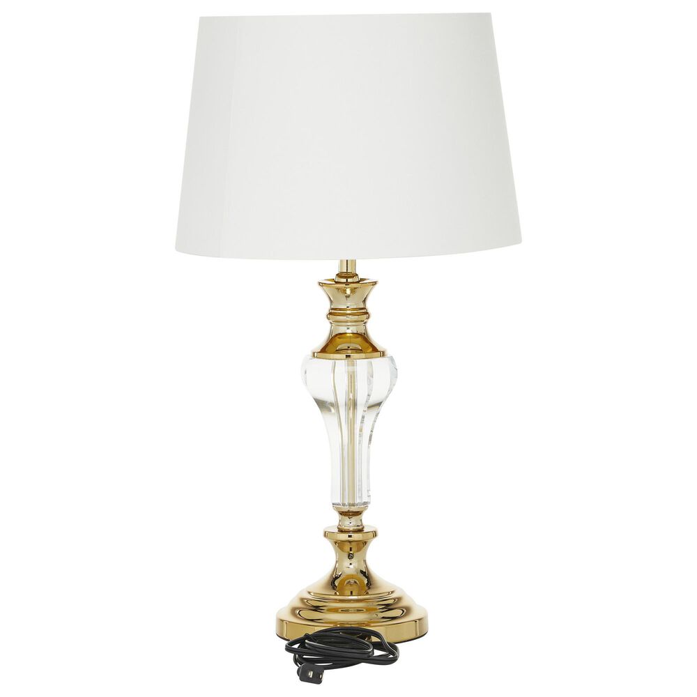 Maple and Jade Table Lamp in Shiny Gold and Clear, , large