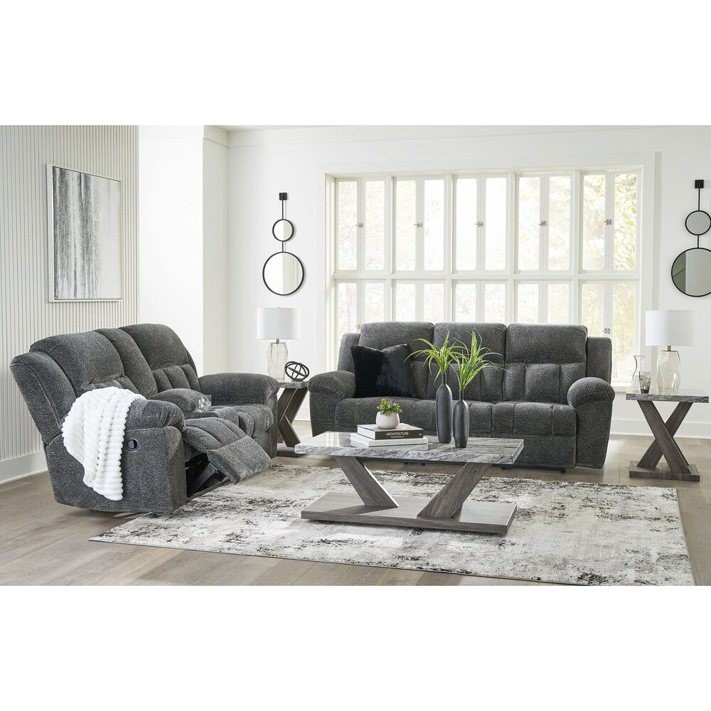 Ashley Frohn Manual Reclining Sofa in Graphite, , large