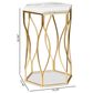 Baxton Studio Kalena End Table in White and Gold, , large