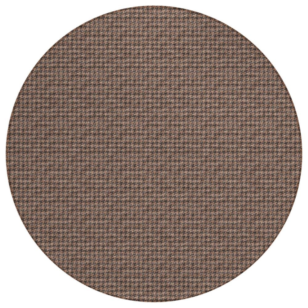 Dalyn Rug Company Hinton 6" Round Chocolate Indoor/Outdoor Area Rug, , large