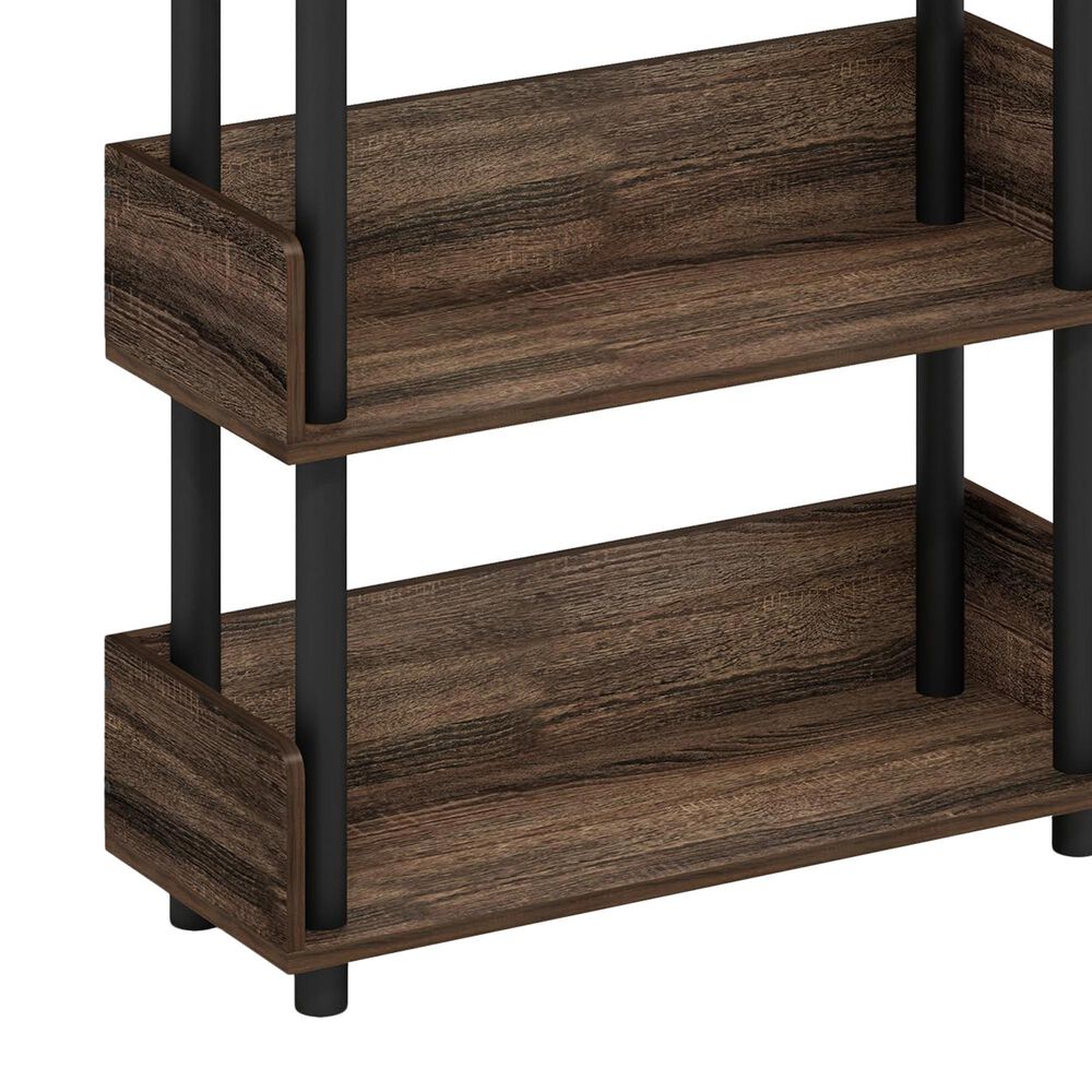 HOMLUX Turn-N-Tube 3-Tier Open Display Storage Bookshelf in Walnut, , large