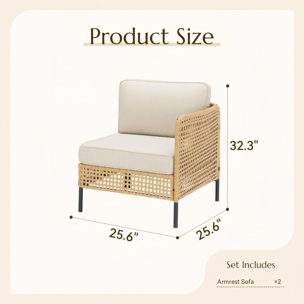 Sunwell Garden 5-Piece Patio Sectional Set with Coffee Table in Beige, , large