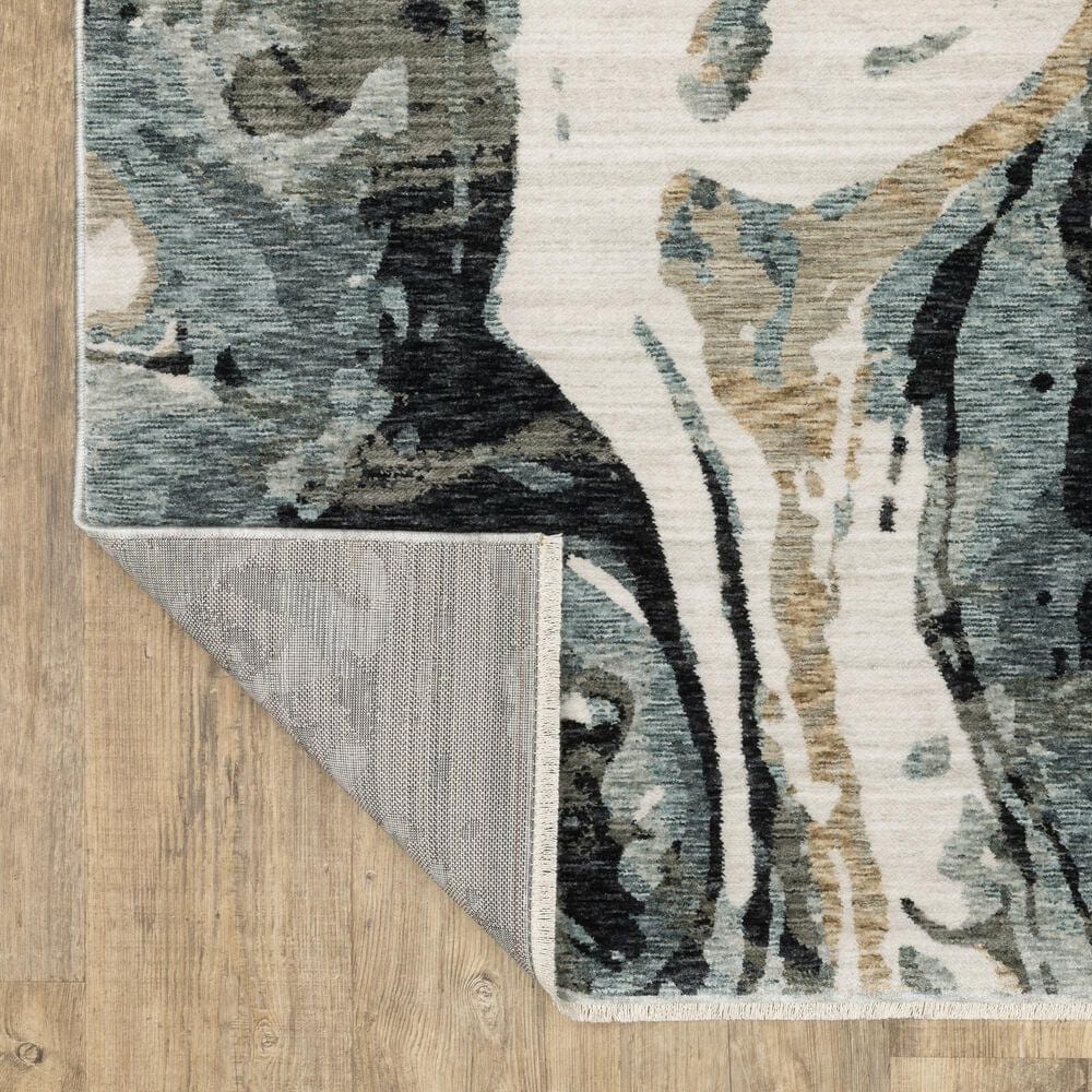 Oriental Weavers Echo ECH07 Blue and Ivory 3&#39;3&quot; x 5&#39; Area Rug, , large
