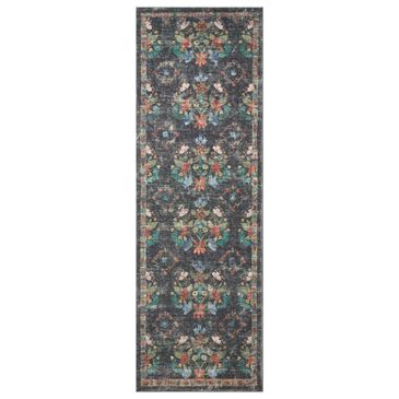 Rifle Paper Co. x Loloi Courtyard 2" x 5" Seville Charcoal Runner, , large