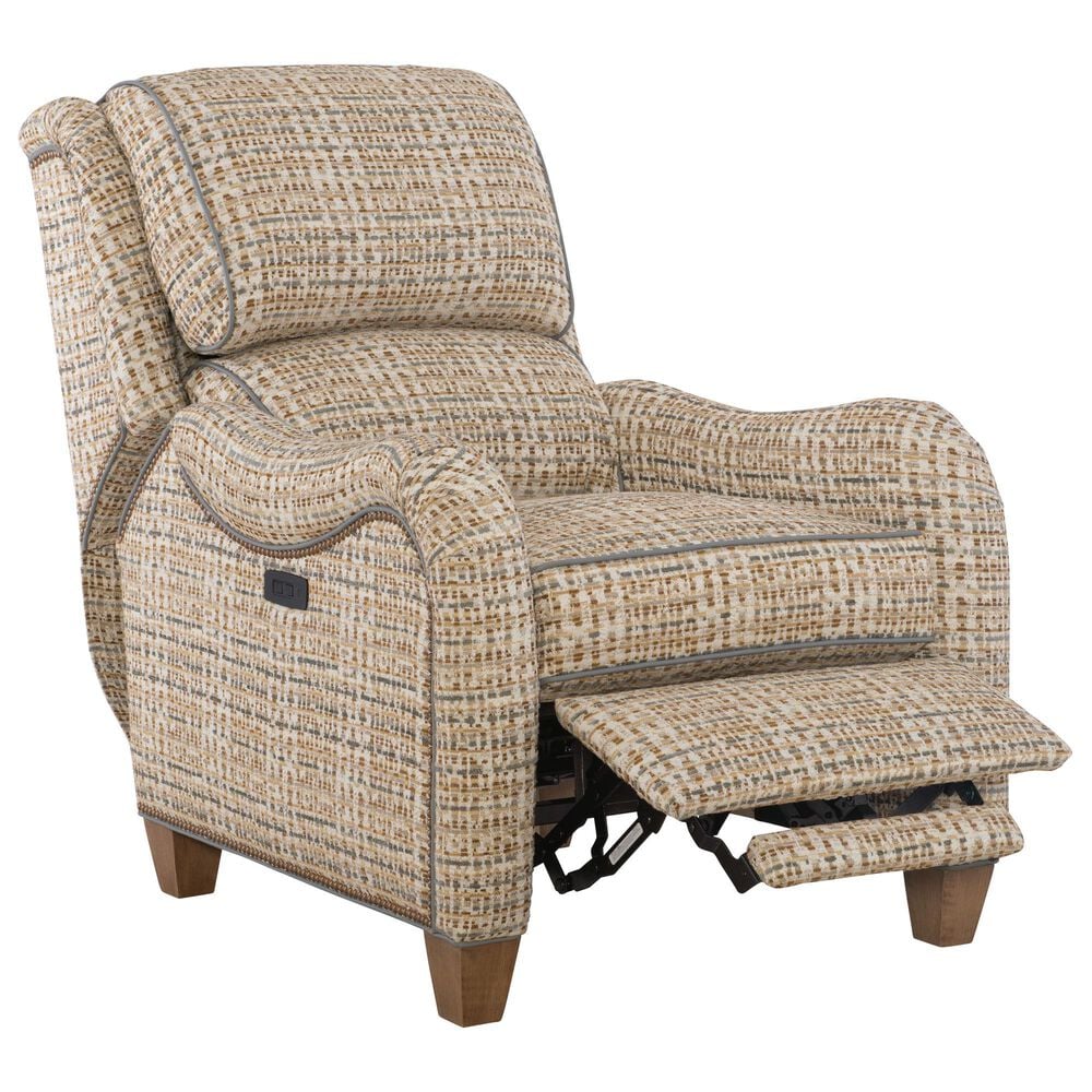 Bradington-Young Kashton 3-Way Double Power Lounger Recliner in Straw and Gray, , large