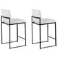 Lumisource Fuji High Back Counter Stool with White Velvet Cushion in Black (Set of 2), , large