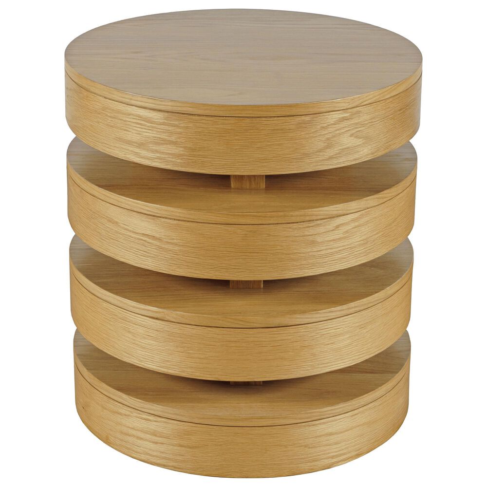 Waltham Brix Round End Table in Oak, , large