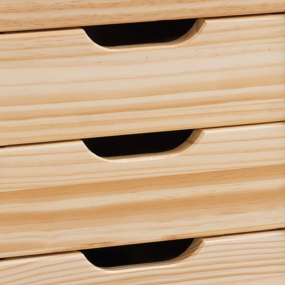 Linon Home Decor Cary 6-Drawer Rolling Cart in Natural, , large