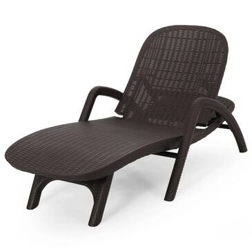 Noble House Primrose Patio Chaise Lounge in Dark Brown, , large