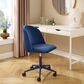 Linden Boulevard Velvet Desk Chair in Navy Blue, , large