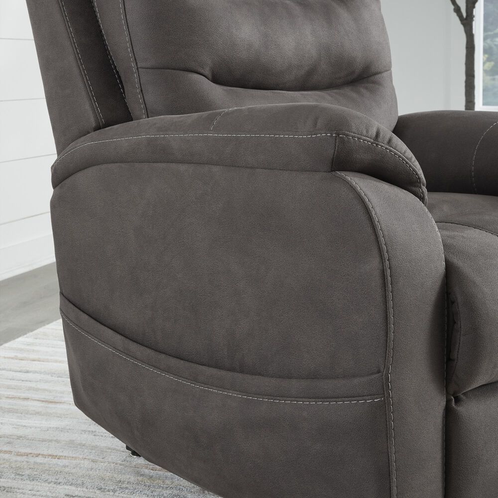 Ashley Snowfield Power Lift Recliner in Gunmetal, , large