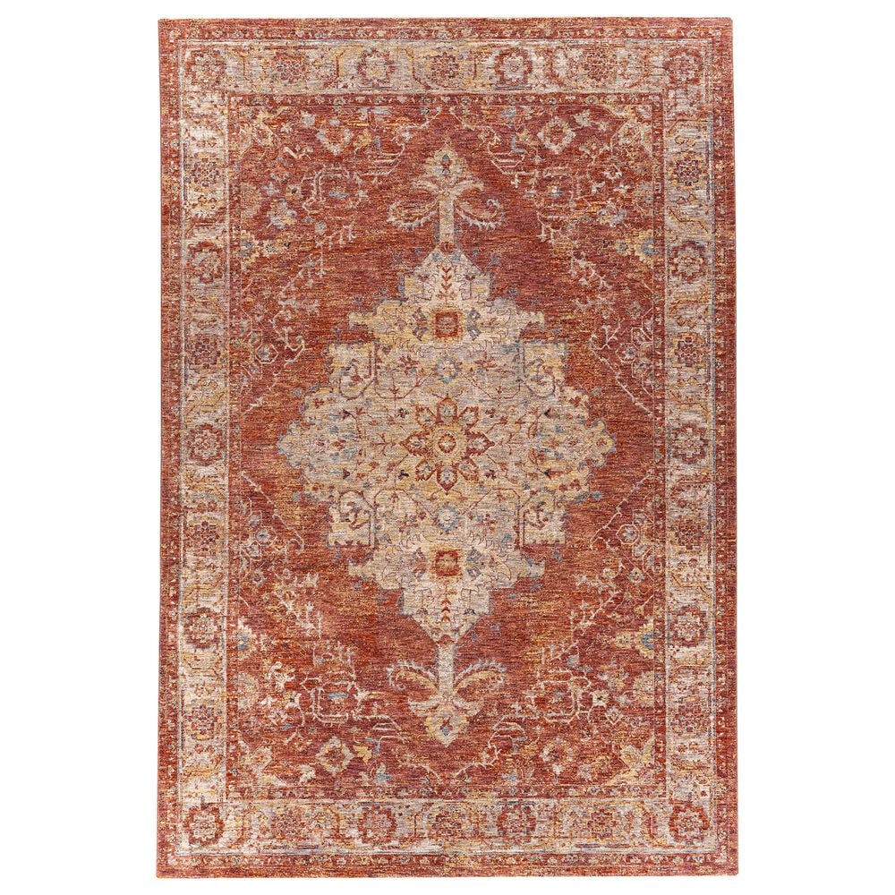 Surya Mirabel  MBE-2318 6"7" x 9"6" Burnt Orange, Rust, Teal, Olive, Gray and Beige Area Rug, , large