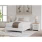 Ashley Linnocreek Queen Panel Bed in White and Warm Brown, , large