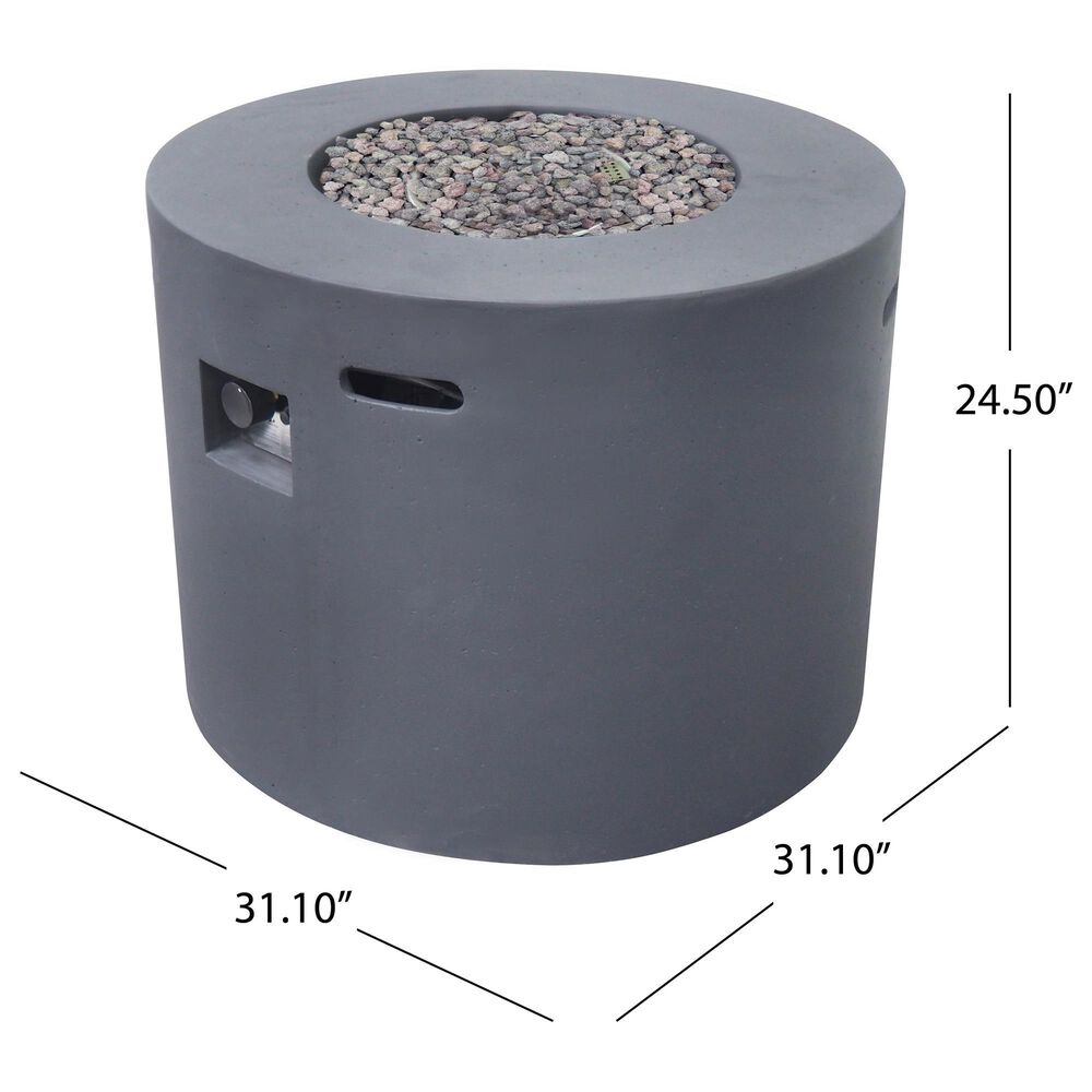 Hearth and Haven 31&quot; Round MgO Concrete Fire Pit in Dark Grey, , large