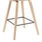 Armen Living Fox Bar Height Stool with Gray Upholstery in Patterned Oak, , large