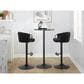 LumiSource Claire Swivel Adjustable Barstool with Black Velvet Upholstery in Black (Set of 2), , large