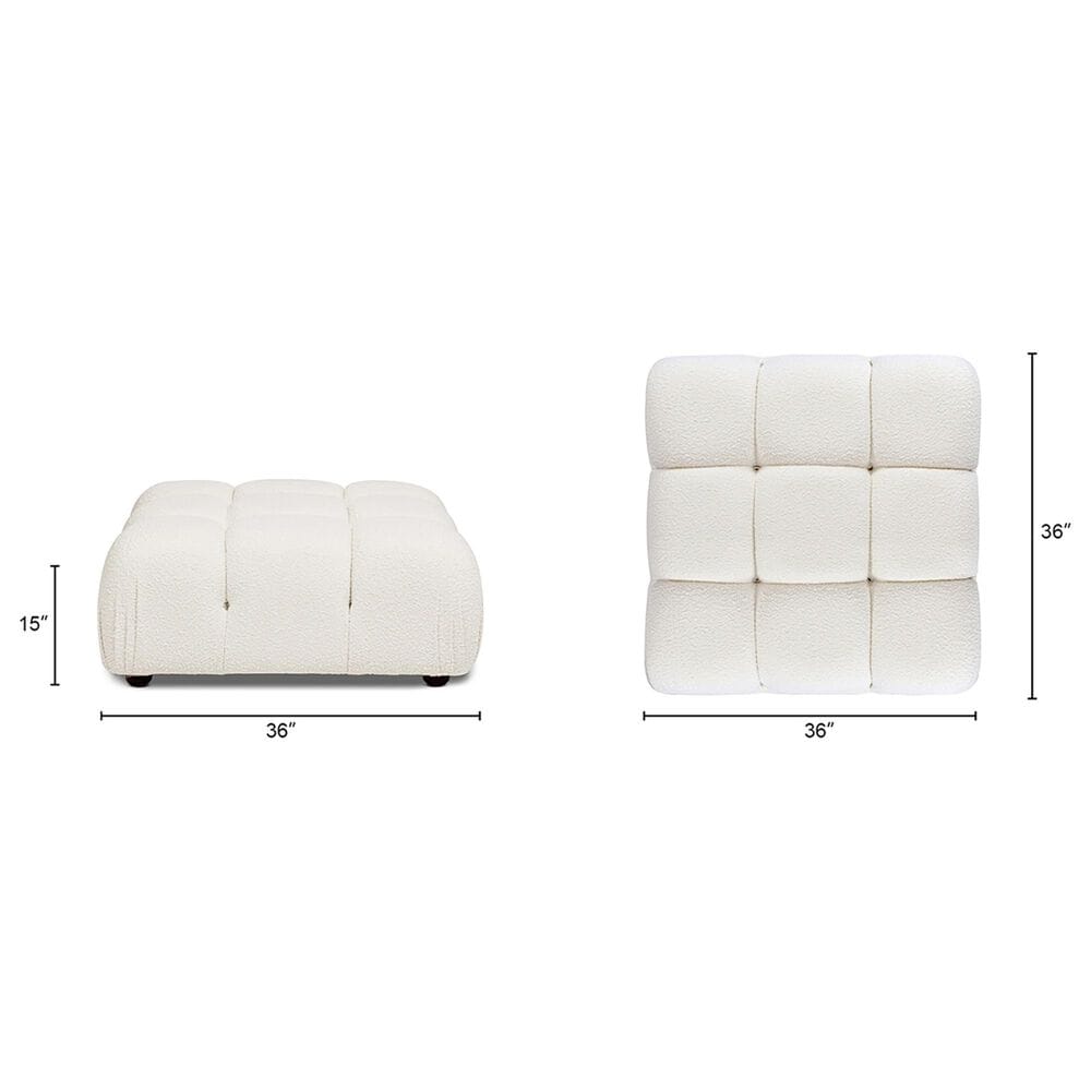 Jennifer Taylor Home Marcel Cocktail Ottoman in Ivory White, , large