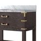 Lexora Home Norwalk 36" Single Bathroom Vanity in Brown Oak with White Carrara Marble Top and Rectangle Sink, , large