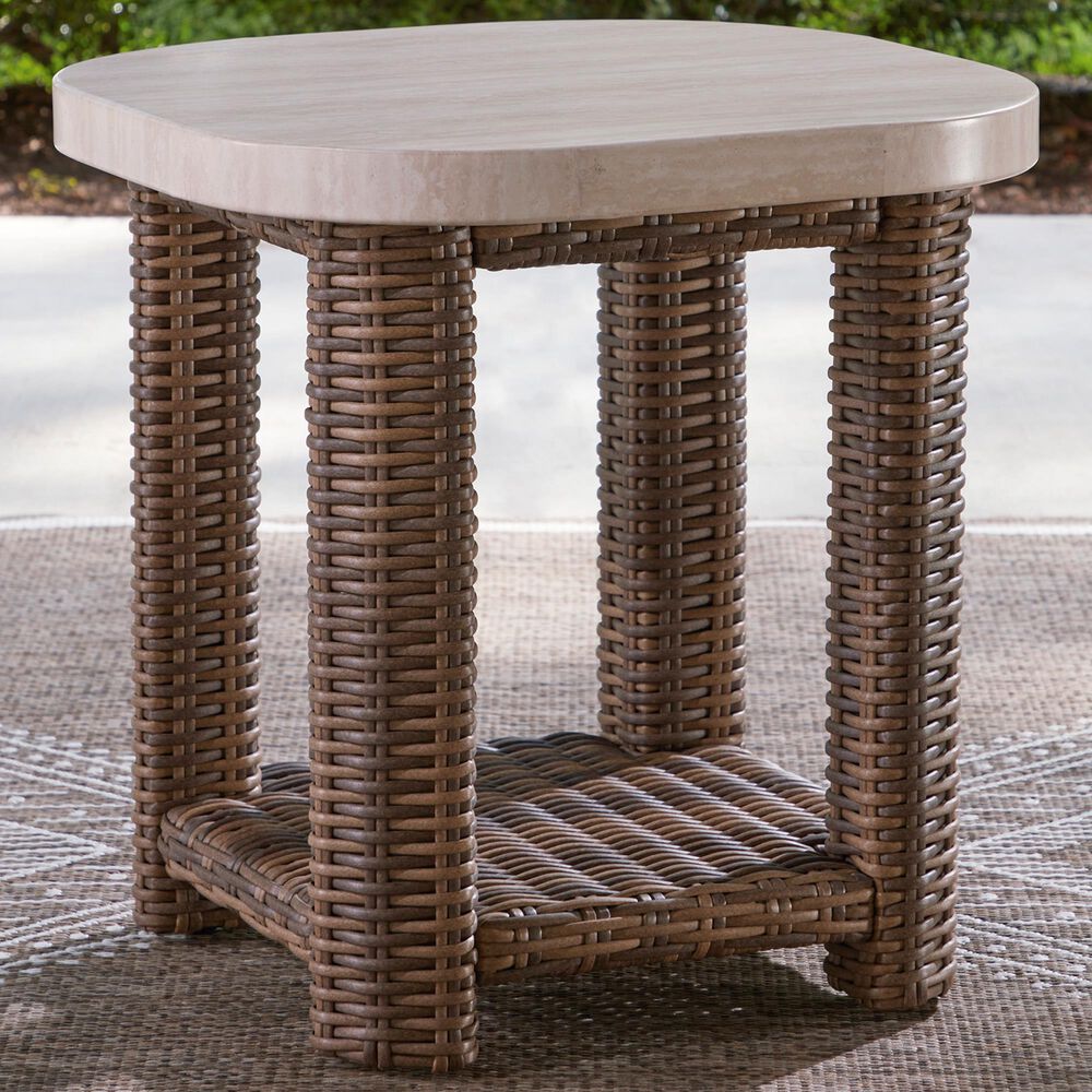 Ashley Dolan Creek Square End Table in Beige and Brown, , large
