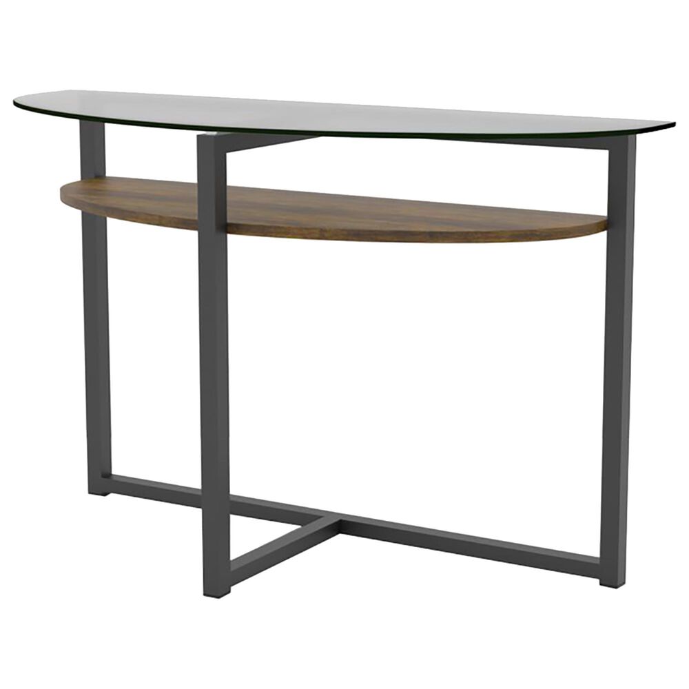 Furniture of America Yoder Console Table in Black, Chrome and Clear, , large
