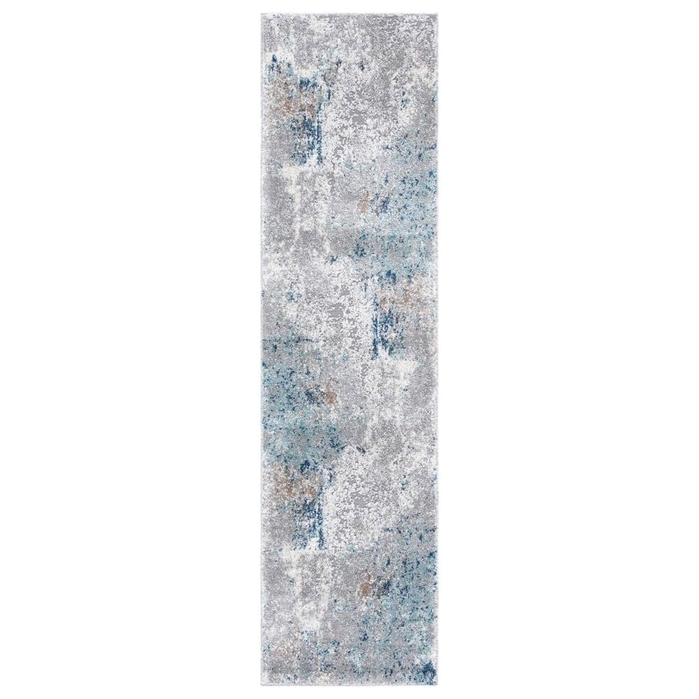 Safavieh Aston 2" x 8" Grey and Blue Runner, , large