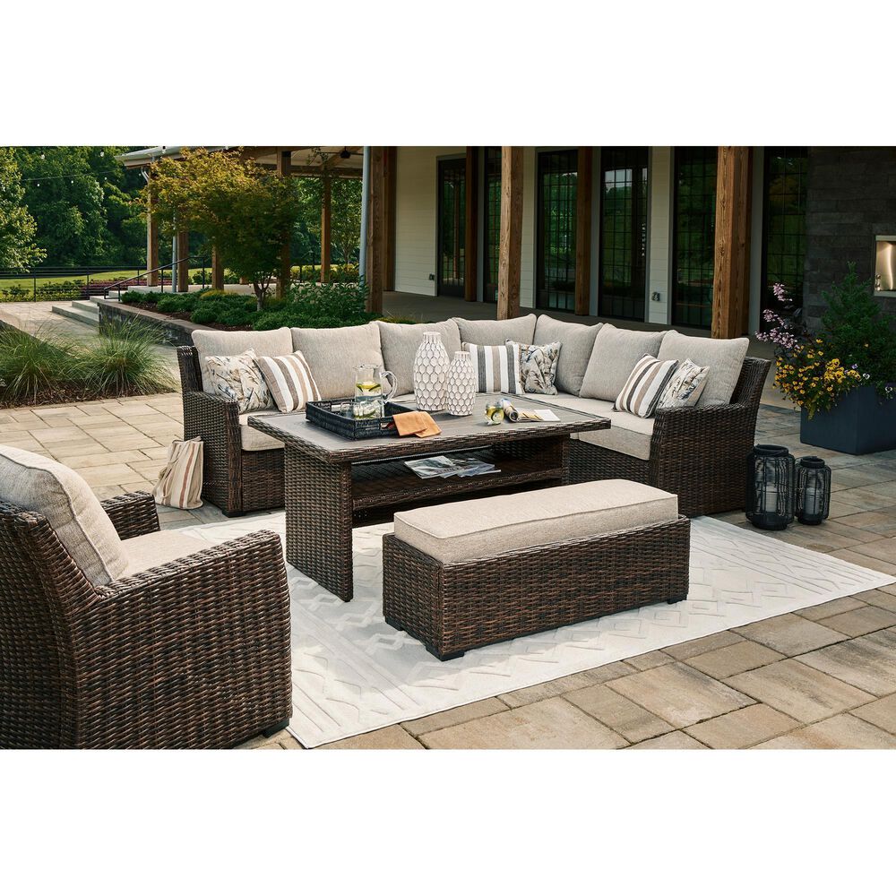 Ashley Brook Ranch Outdoor Lounge Chair in Brown, , large