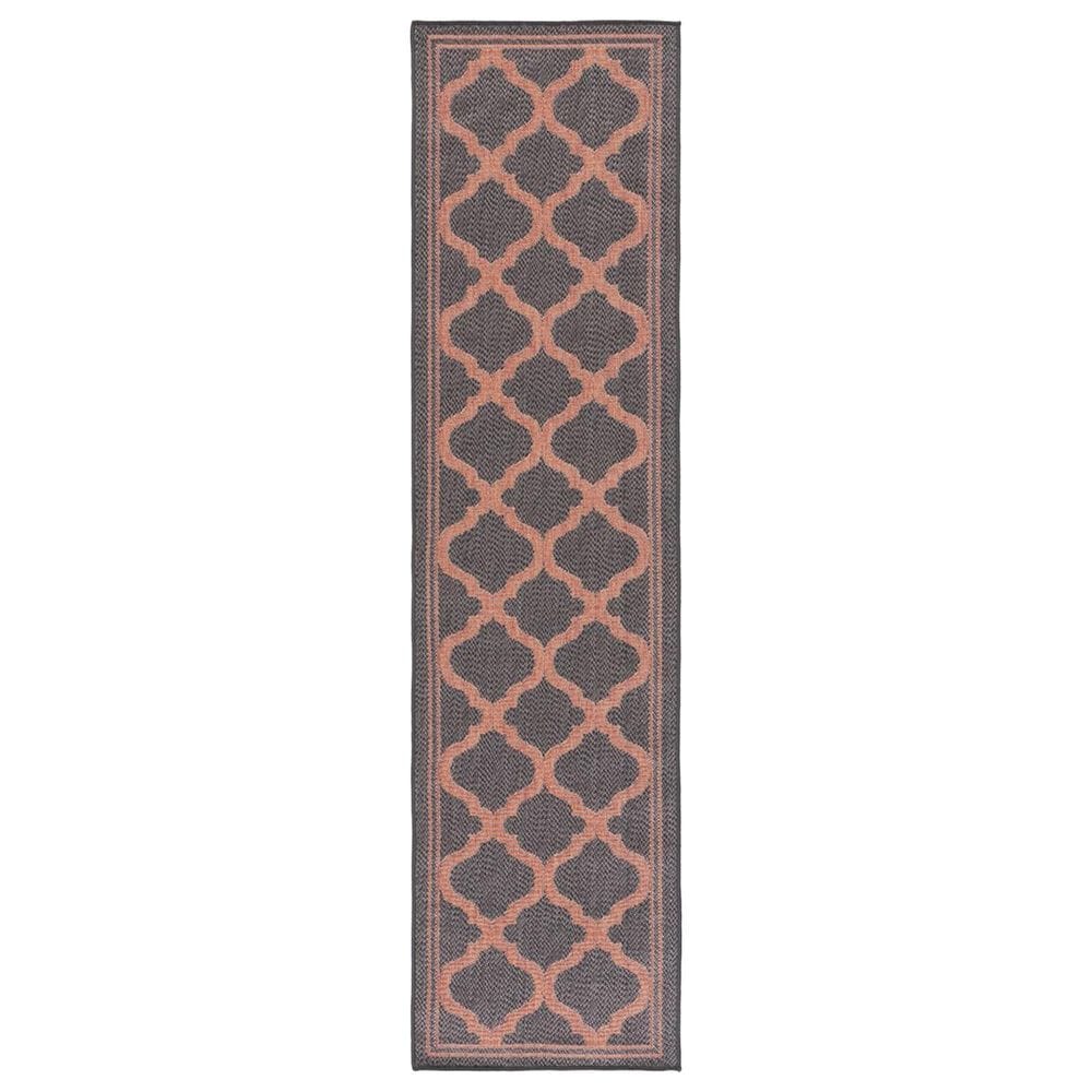 Safavieh Bermuda 2" x 8" Charcoal and Rust Indoor/Outdoor Area Performance Rug, , large