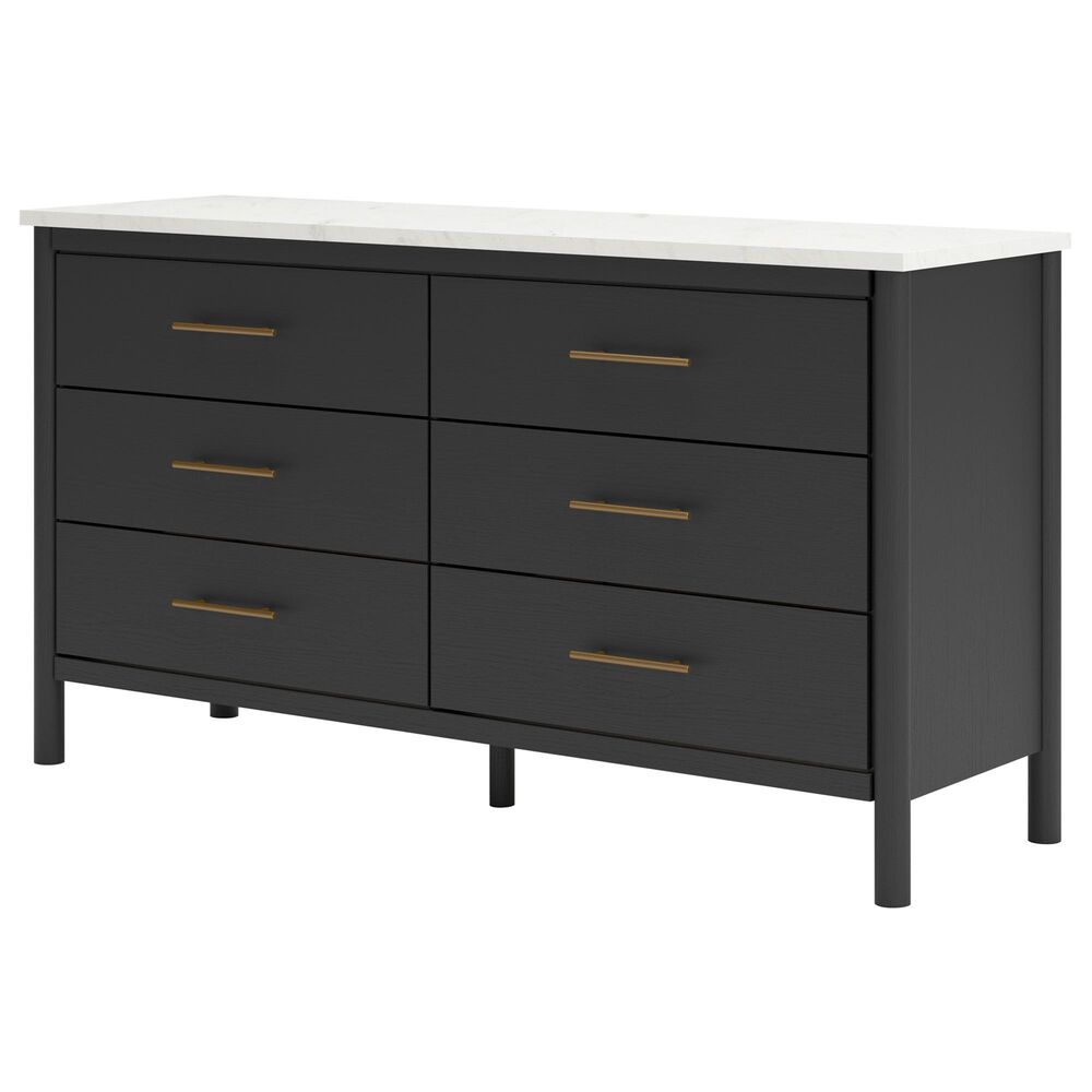 Ashley Cadmori 6-Drawer Dresser in Matte Black and White, , large