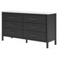 Ashley Cadmori 6-Drawer Dresser in Matte Black and White, , large