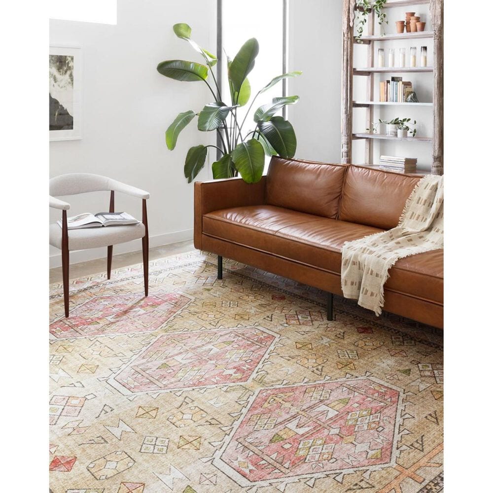 Loloi II Skye SKY-04 3"6" x 5"6" Gold and Blush Area Rug, , large
