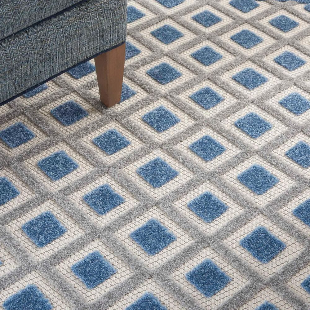 Nourison Aloha ALH26 7&#39; x 10&#39; Blue and Grey Indoor/Outdoor Area Rug, , large