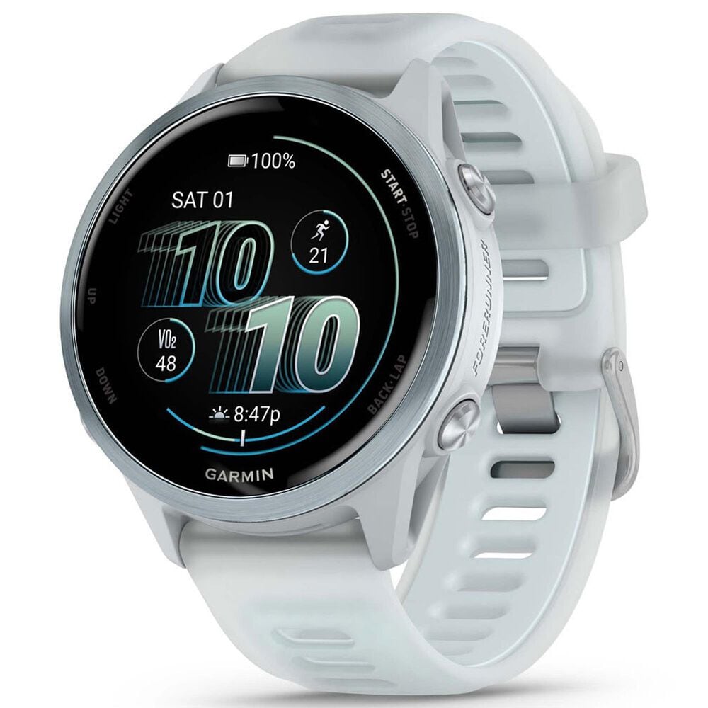 Garmin Forerunner 570 42mm Cloud Blue Aluminum Case with Translucent Whitestone Band, , large